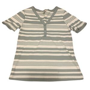 Standard Surplus Striped V-Neck Short Sleeve Top Size Medium EUC